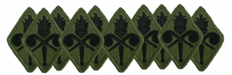 10 authentic us army cbrn school patches o d green subdued sew on