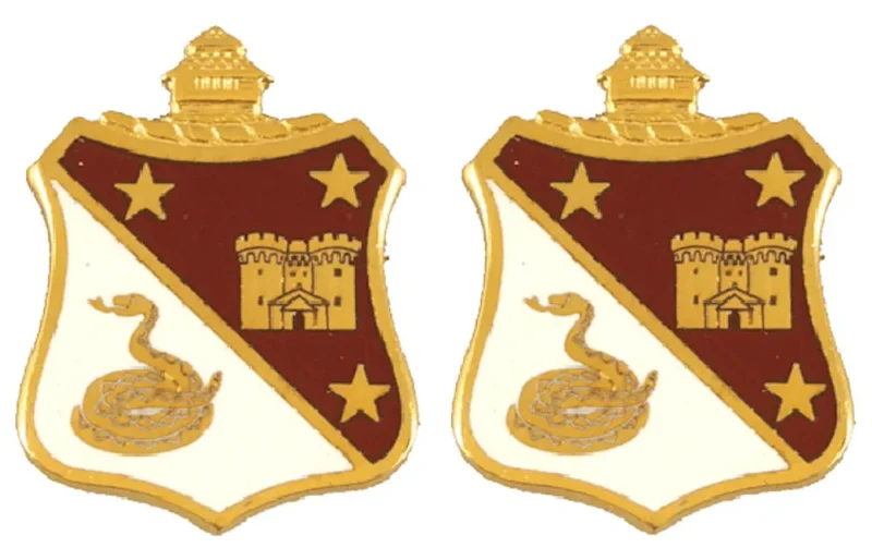 108th med battalion illinois insignia pair