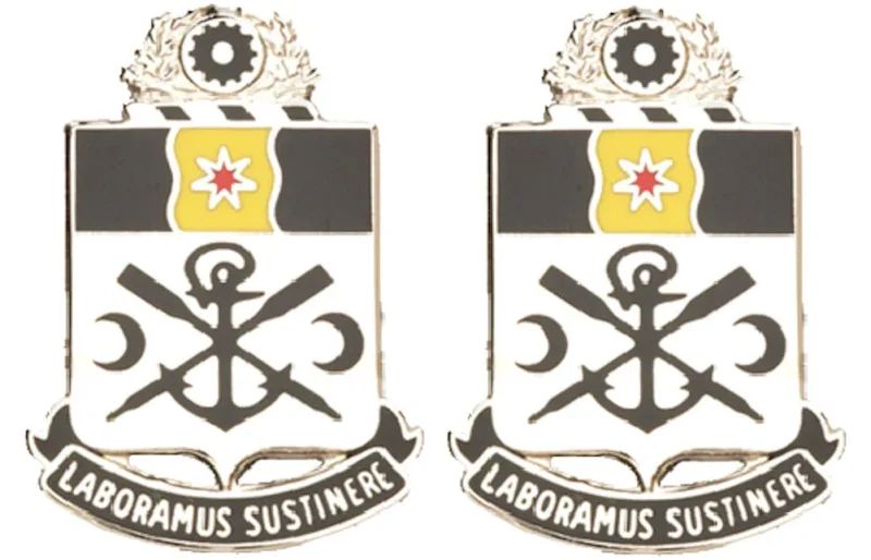 10th engineering battalion insignia set pair laboramus sustimere