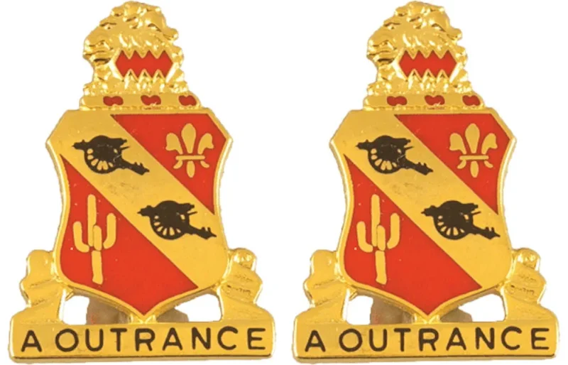 112th field artillery unit insignia pair a outrance