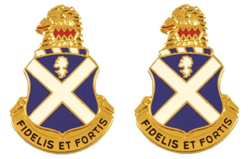 113th infantry unit insignia pair fidelis et fortis