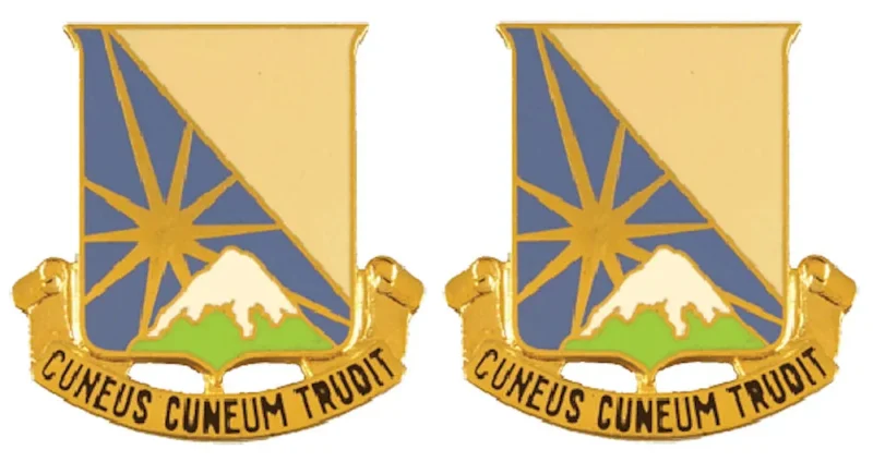 129th support battalion insignia pair cuneus cuneum trudit