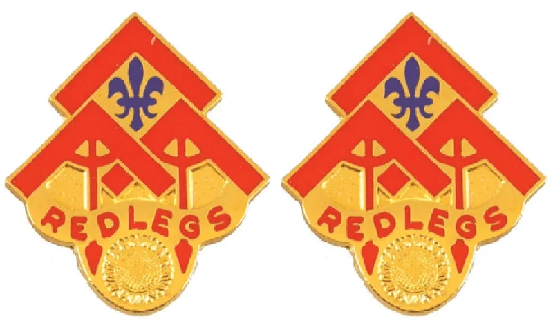 130th field artillery brigade insignia pair redlegs