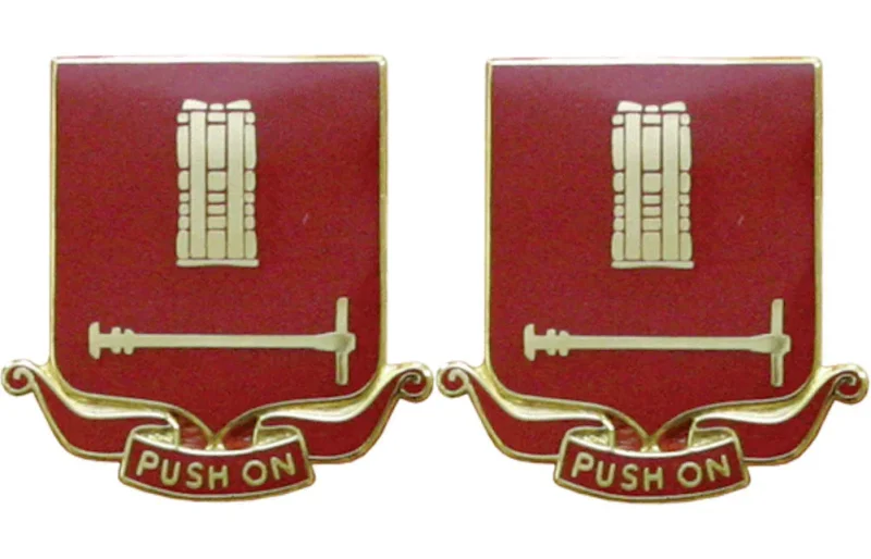 136th field artillery unit insignia pair