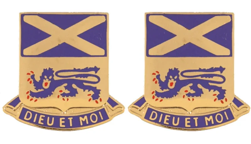 156th infantry unit insignia set pair dieu et moi