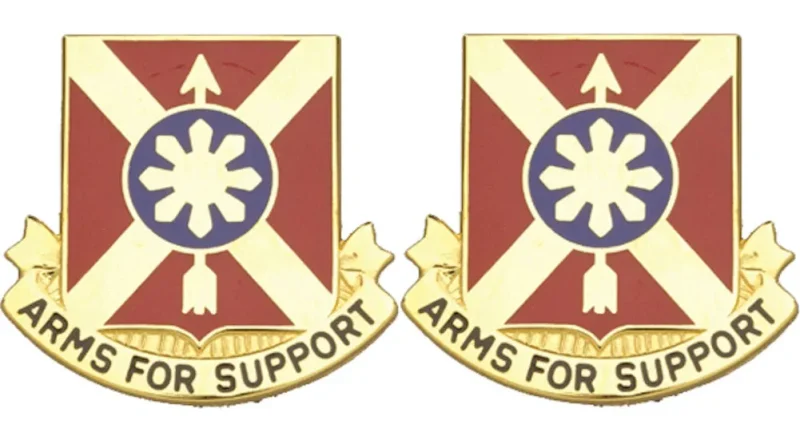 163rd field artillery unit insignia pair support arms