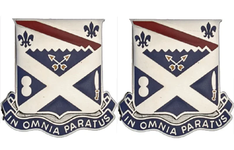 18th infantry unit insignia pair in omnia paratus