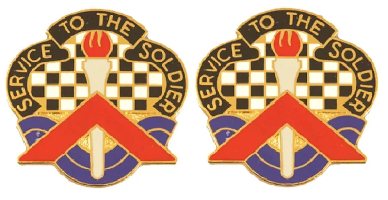 18th personnel admin distinctive unit insignia pair service to soldiers