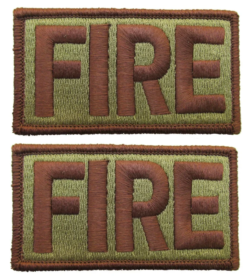 2 pack air force ocp firefighter patch in spice brown