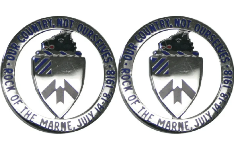 30th infantry unit insignia pair our country not ourselves rock of the marne