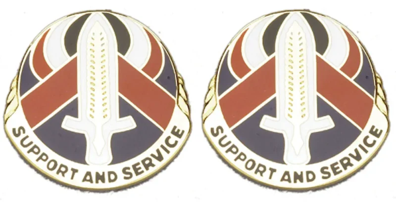 328th pers svcs battalion insignia pair