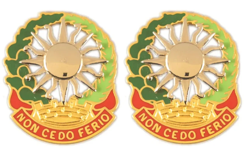 3rd air defense artillery unit insignia pair non cedo ferio