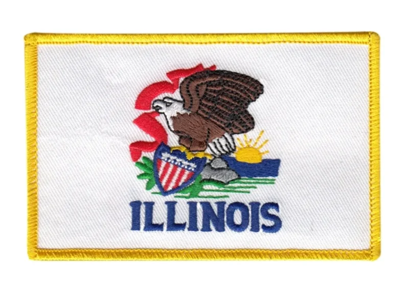 4 illinois state flag patch embroidered