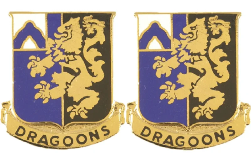 48th infantry dragoon unit insignia pair