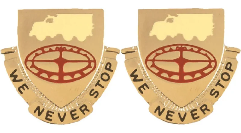 49th transportation center insignia pair never stop moving