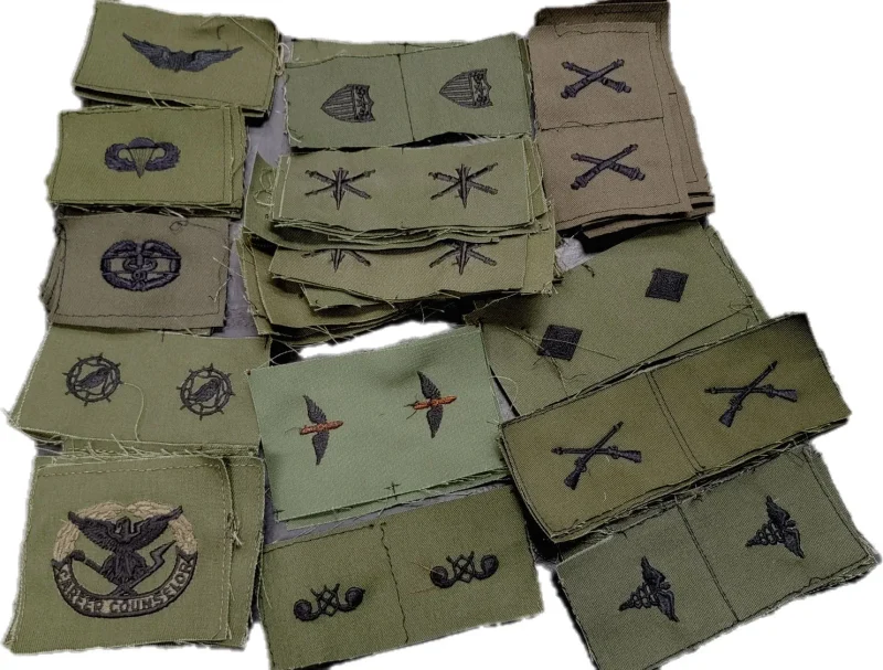 50 pack vintage od green army sew on insignia