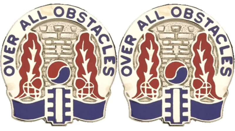 565th engineer battalion insignia pair over all obstacles