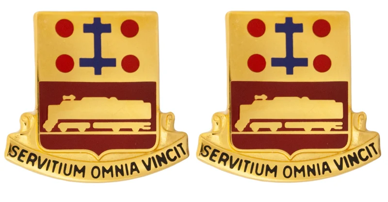 718th transportation battalion crest set pair servitium omnia vincit