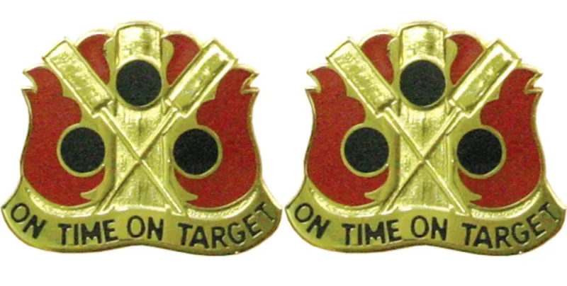 72nd field artillery brigade insignia pair on time on target