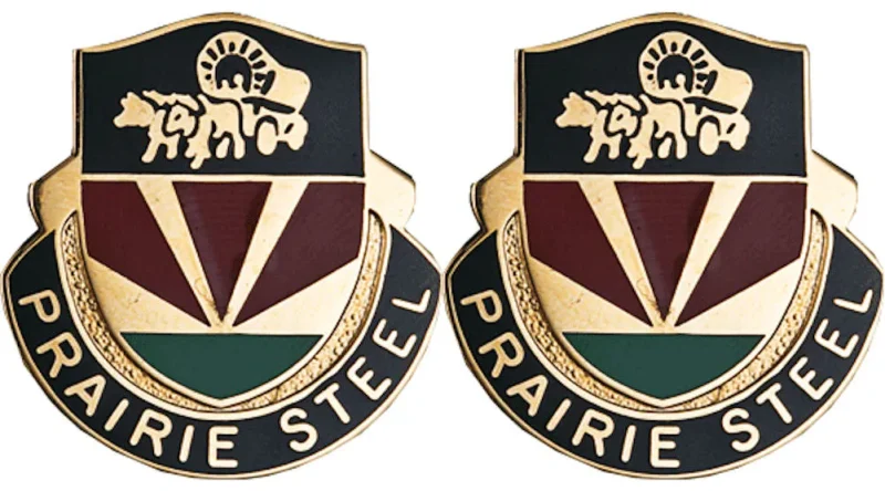 734th transportation battalion insignia pair prairie steel