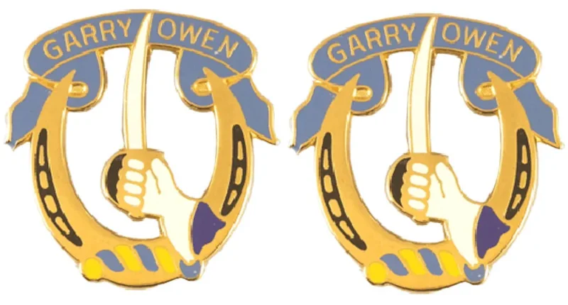 7th cavalry regiment insignia pair garry owen