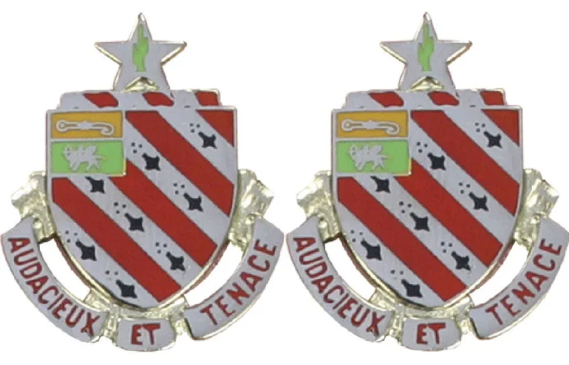 8th field artillery insignia pair audacieux et tenace