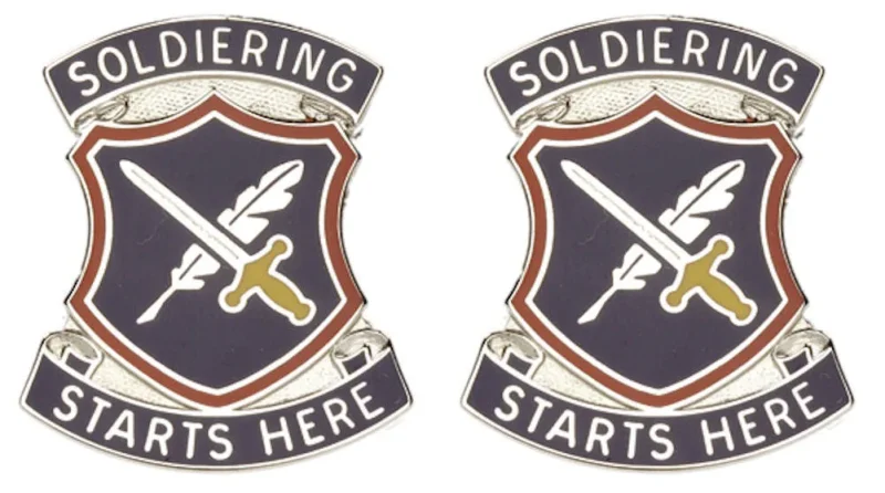 95th adjutant general battalion insignia pair soldiering begins here