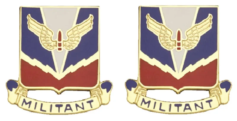 air defense school insignia badge set pair