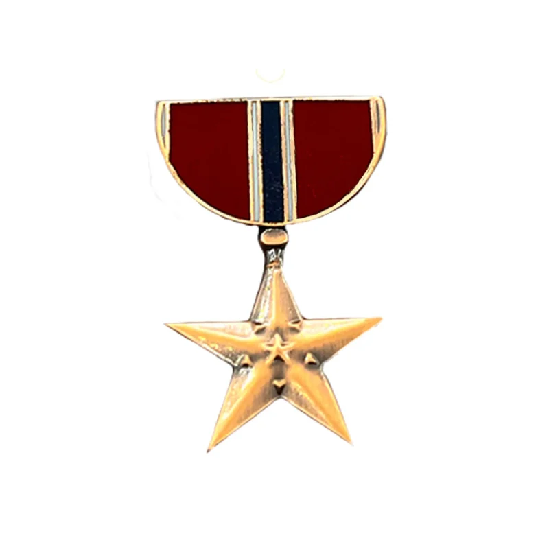 bronze star mini medal pin military decor