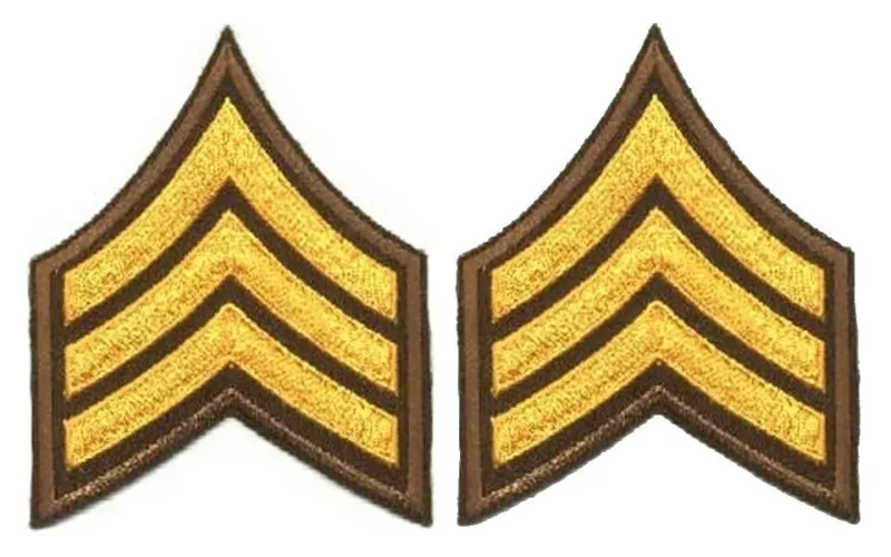 brown sergeant chevrons dark gold embellished