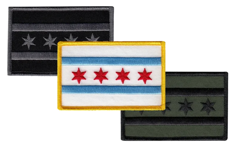 chicago flag patch durable multicolor options