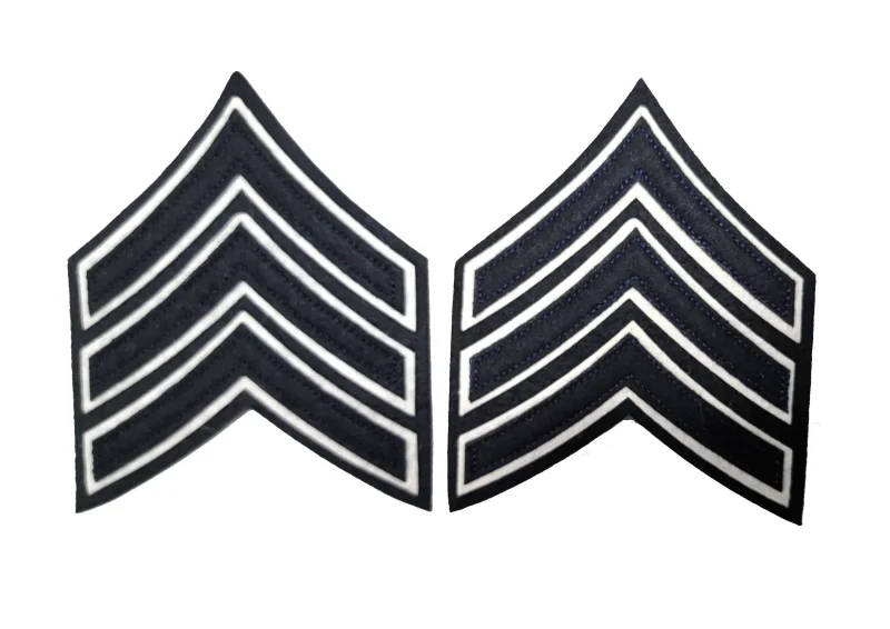 chicago pd sergeant chevrons navy white felt patches scaled