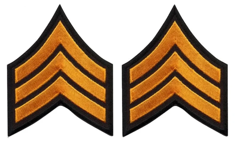 dark gold sergeant chevrons on black