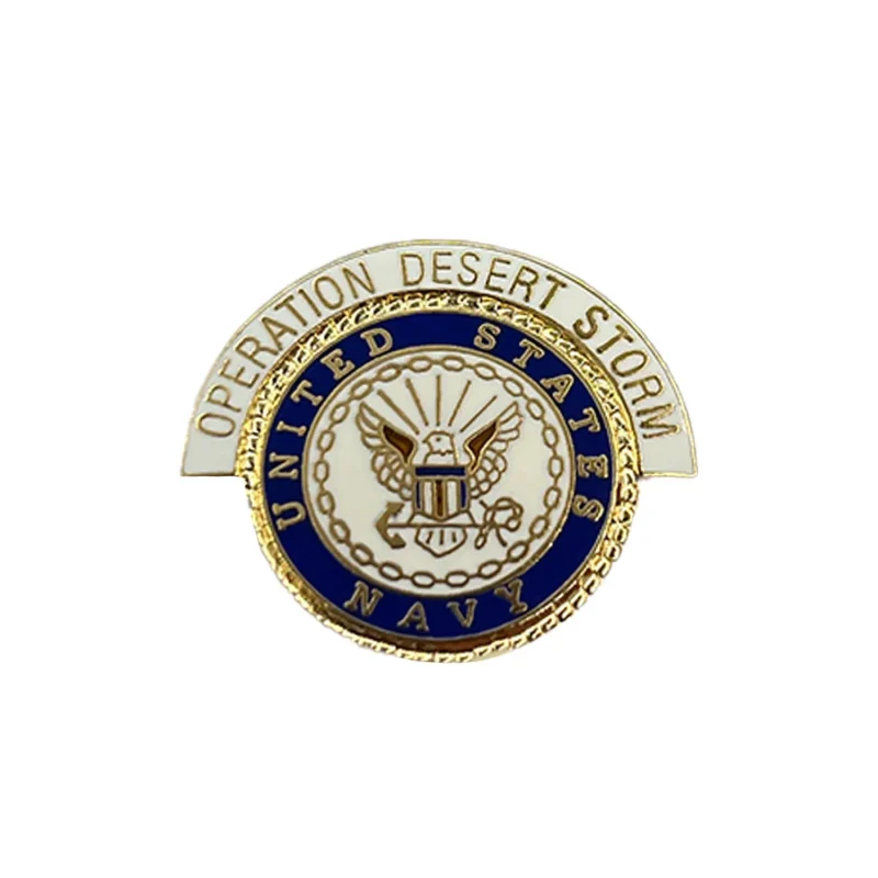 desert storm navy metal logo pin limited stock