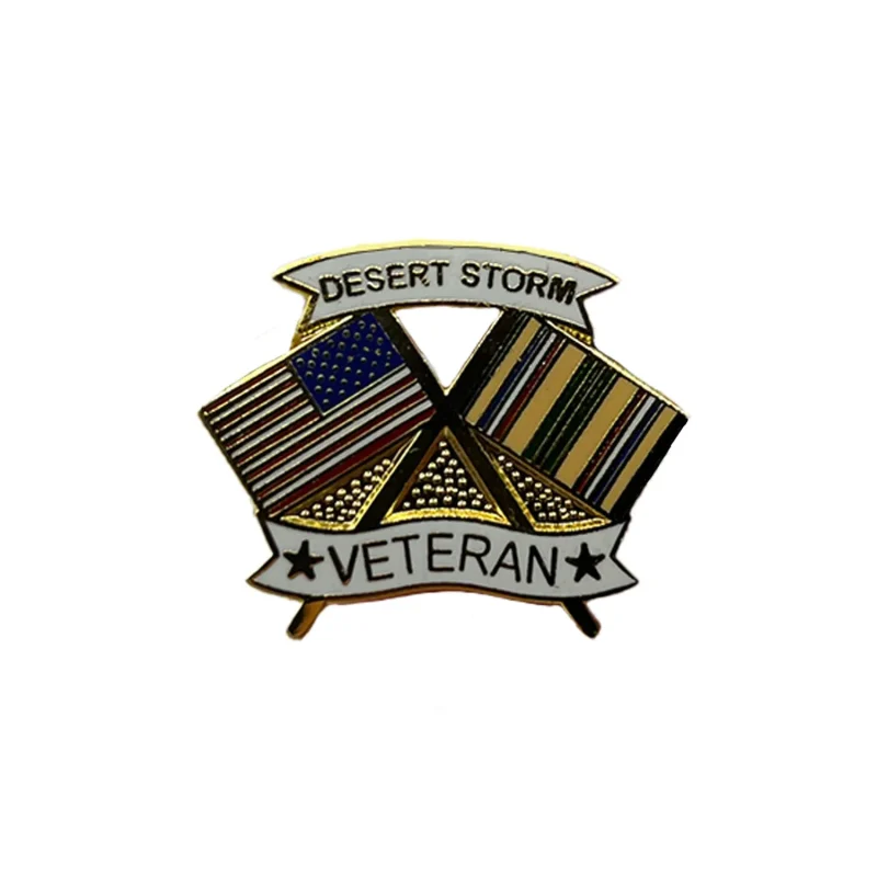 desert storm veteran metal flag pin