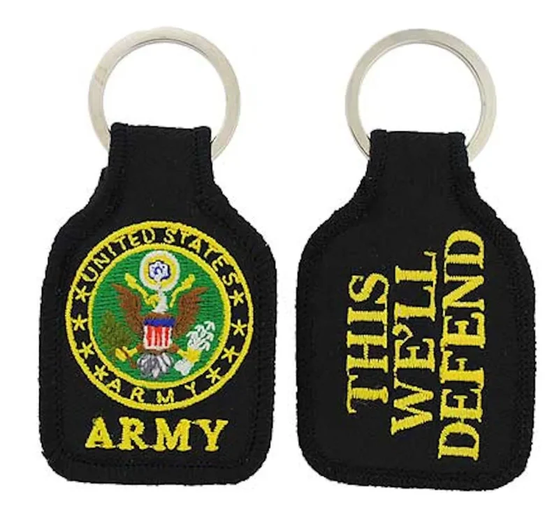 embroidered army key chain this we ll defend