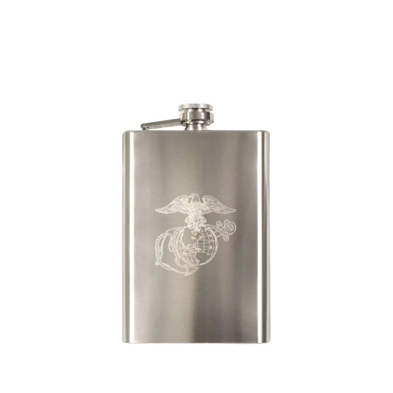 engraved marine corps stainless steel flask by rothco