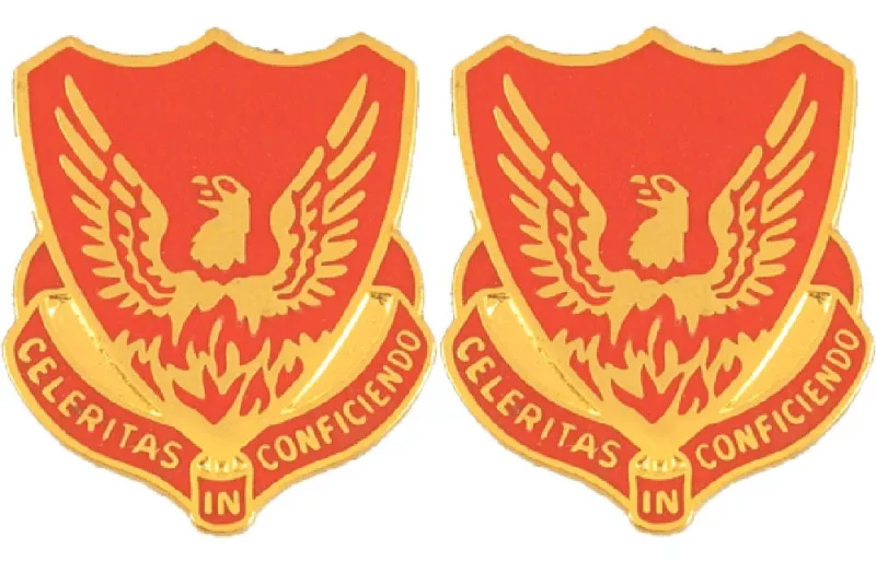 field artillery unit insignia pair celeritas in conficiendo