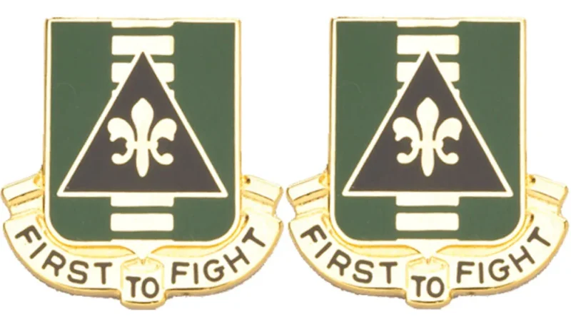 first to fight 156th armor insignia pair