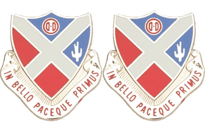 georgia 179th artillery unit insignia pair in bello paceque primus