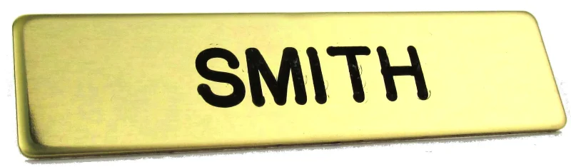 gold law enforcement uniform name tag steel plate