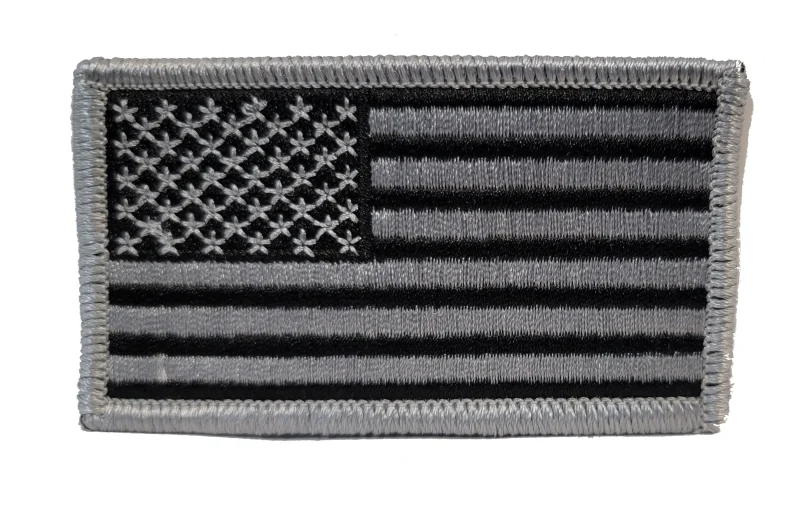 gray black american flag patch forward facing scaled