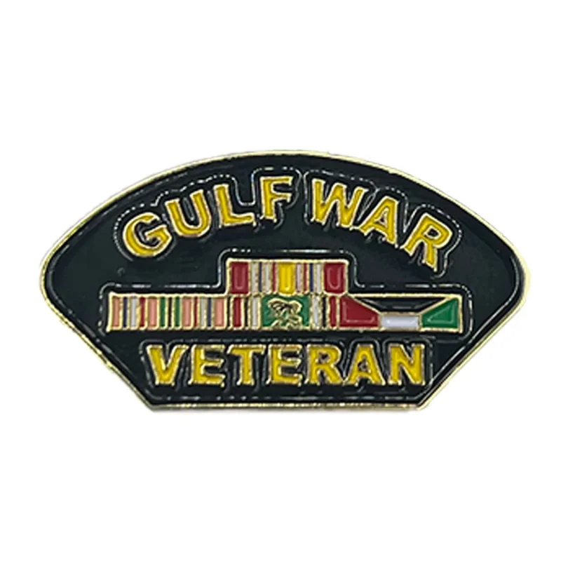 gulf war vet metal pin w ribbons