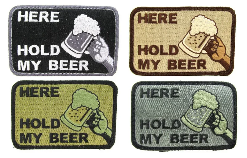 hold my beer morale patch multicolor options