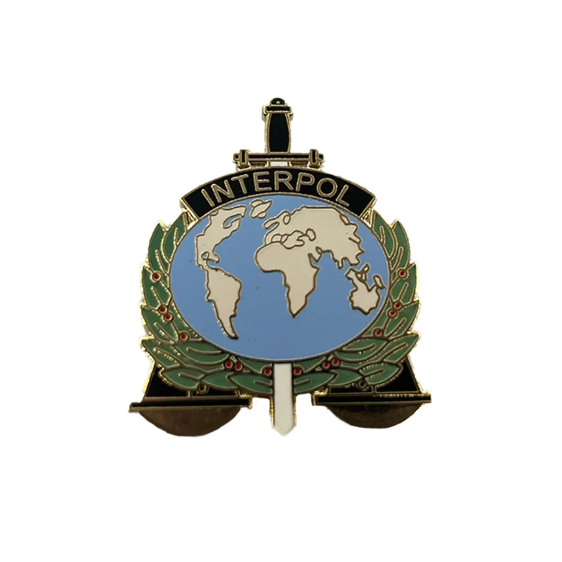 interpol globe metal pin limited stock low price