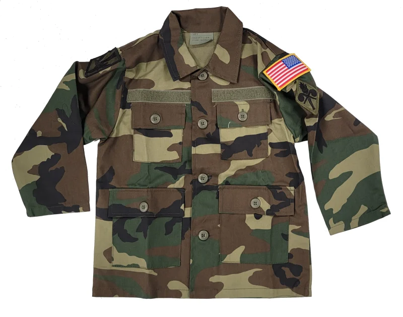 kids camo bdu military jacket clearance with patches scaled