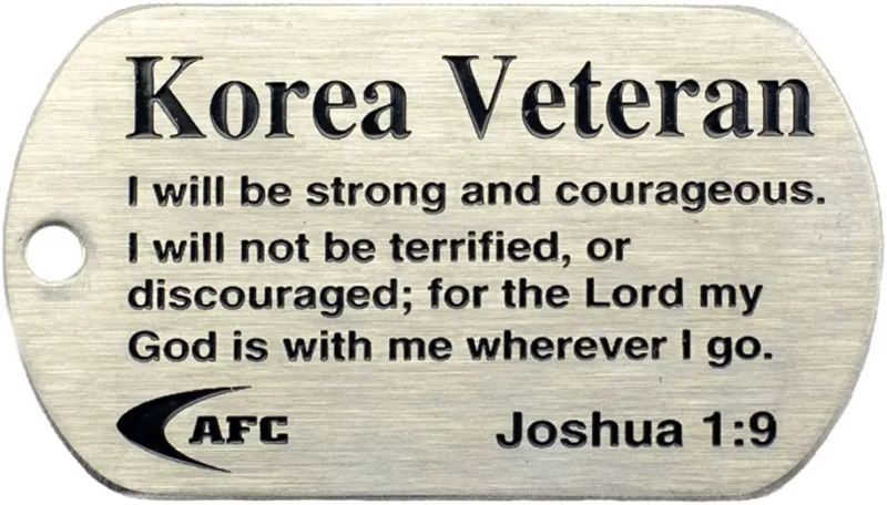 korean war veteran dog tag necklace joshua 1 9