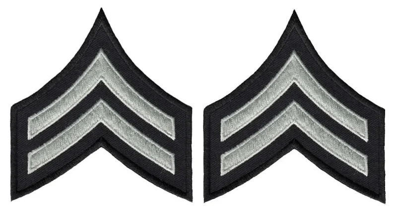 lapd corporal chevrons silver grey black