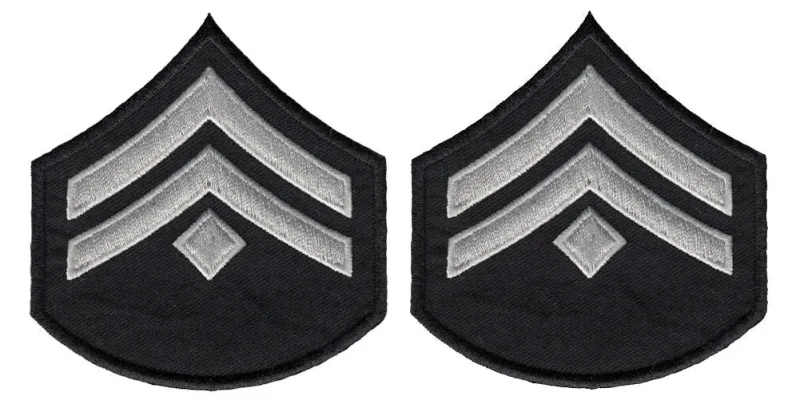 lapd corporal chevrons w diamond silver grey black