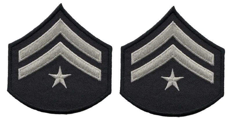 lapd pfc chevron patches silver grey black